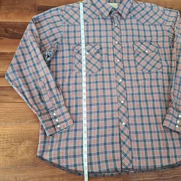 VTG Frontier Shirt Mens XL Retro Country Pearl Snap Plaid Western Cowboy Grandpa - Picture 11 of 12